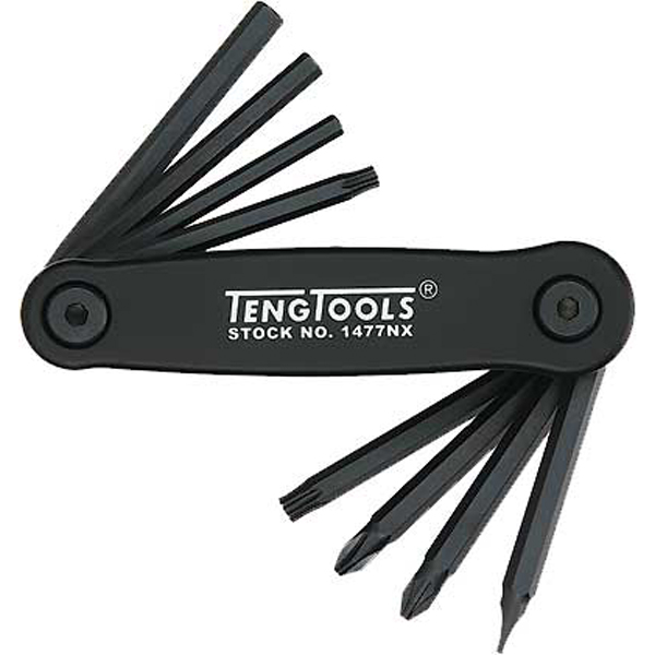 Teng 8pc Fold-Up Key Set - Ft/Ph/Pz/Hex/TX