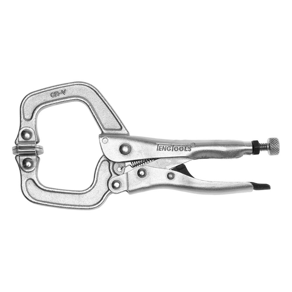 Teng 6in C-Clamp Locking Plier (NP) w/Swivel Pad