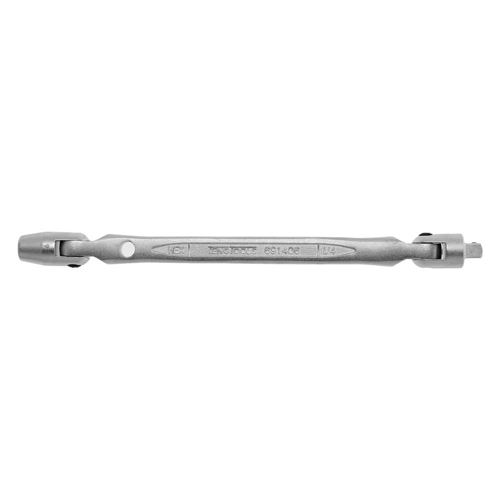Teng 1/4in Dr. x 1/4in Hex Dr. Bi-Flex Wrench