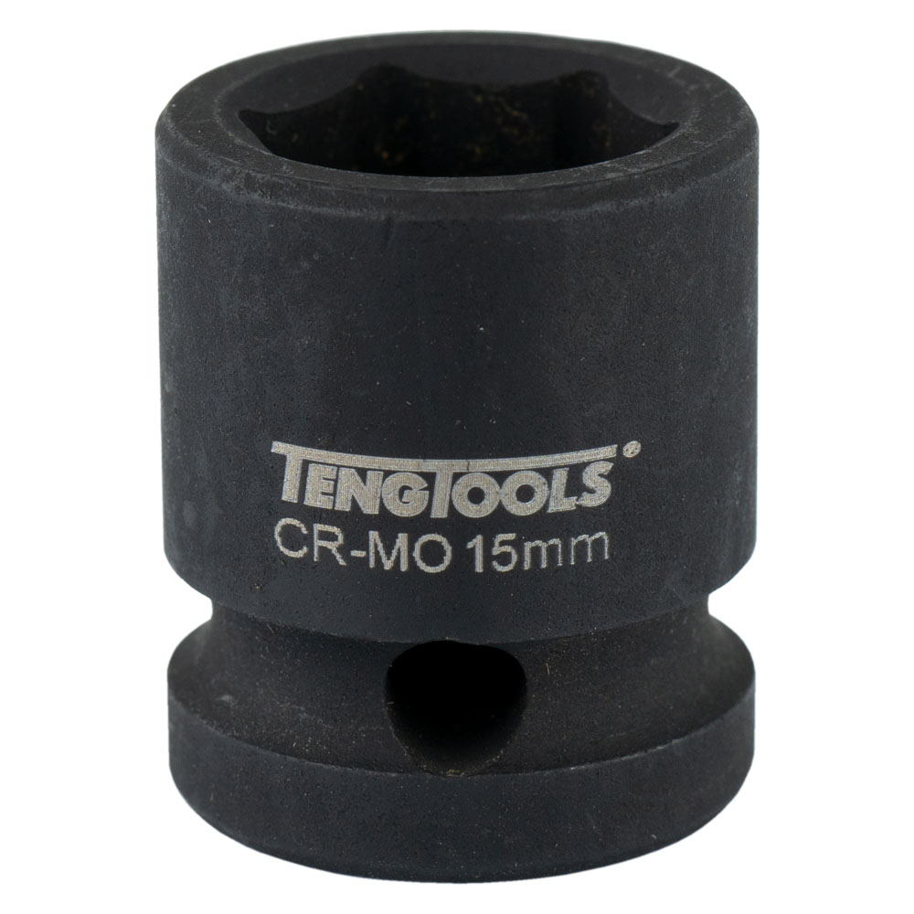 Teng 1/2in Dr. Stubby Impact Socket 15mm DIN