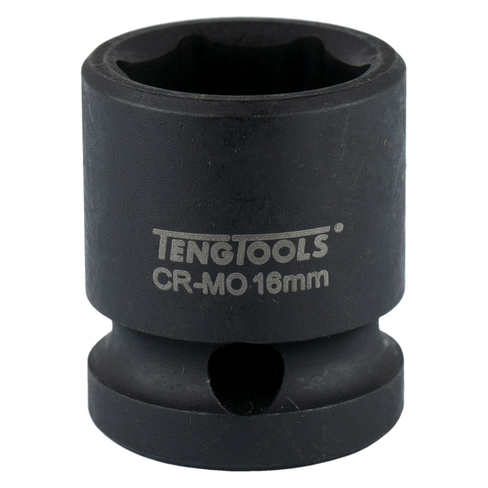 Teng 1/2in Dr. Stubby Impact Socket 16mm DIN